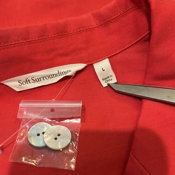 NEW SOFT SURROUNDINGS‎ EMBROIDERED SALMON POPOVER SHIFT DRESS LARGE Career Soft - Picture 11 of 16